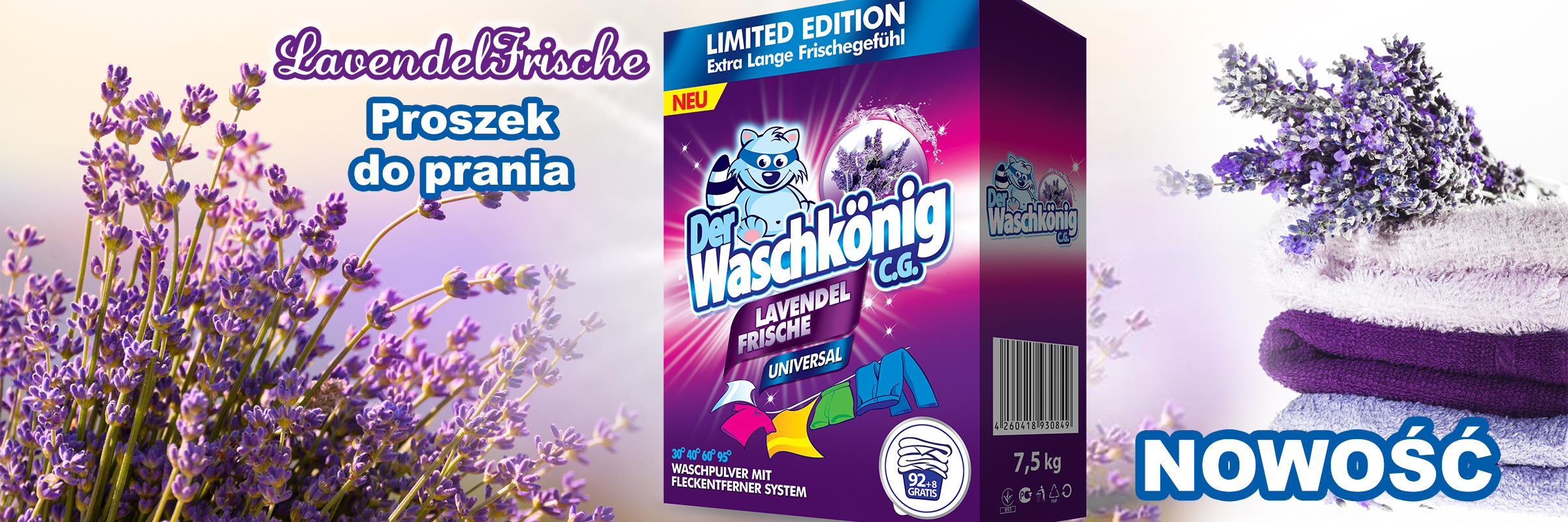 Proszek do prania Der Waschkönig Lavendel Frische Universal 7,5 kg – 100 WL Limited Edition